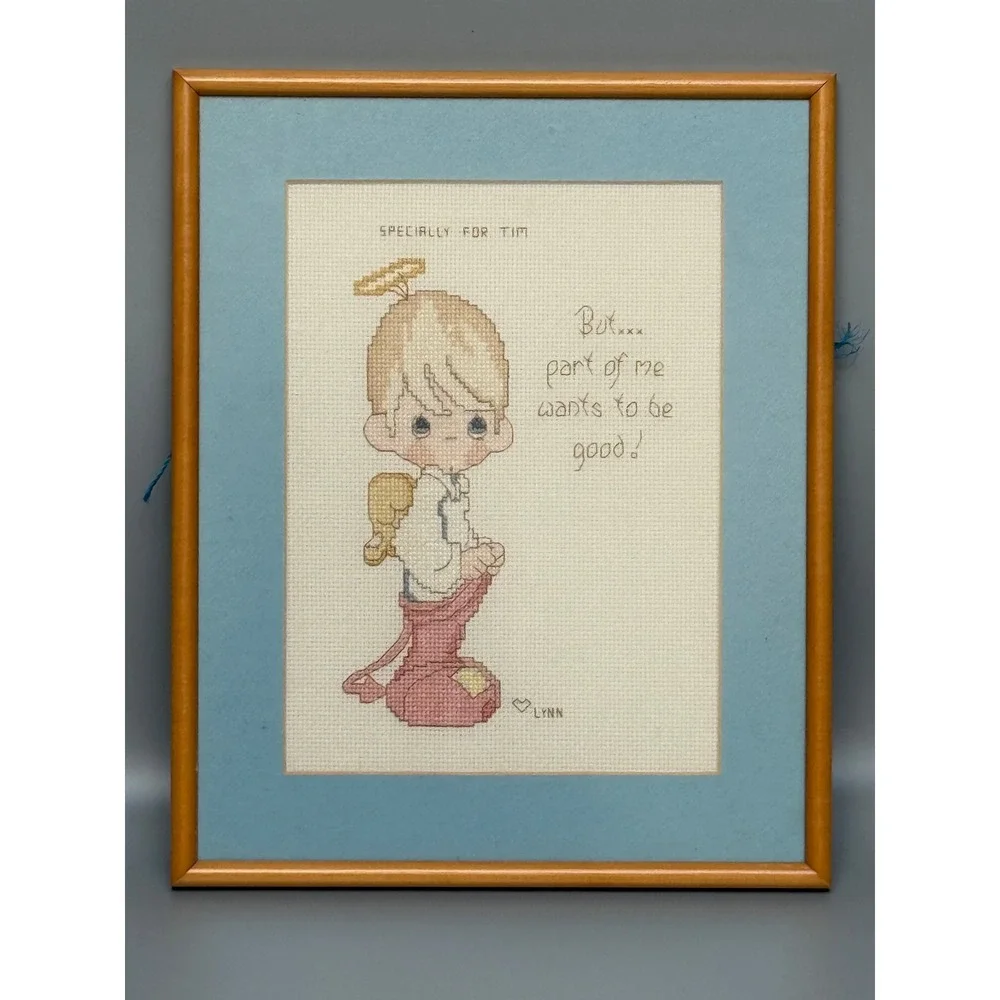 Vintage Precious Moments Style Angel Cross Stitch 